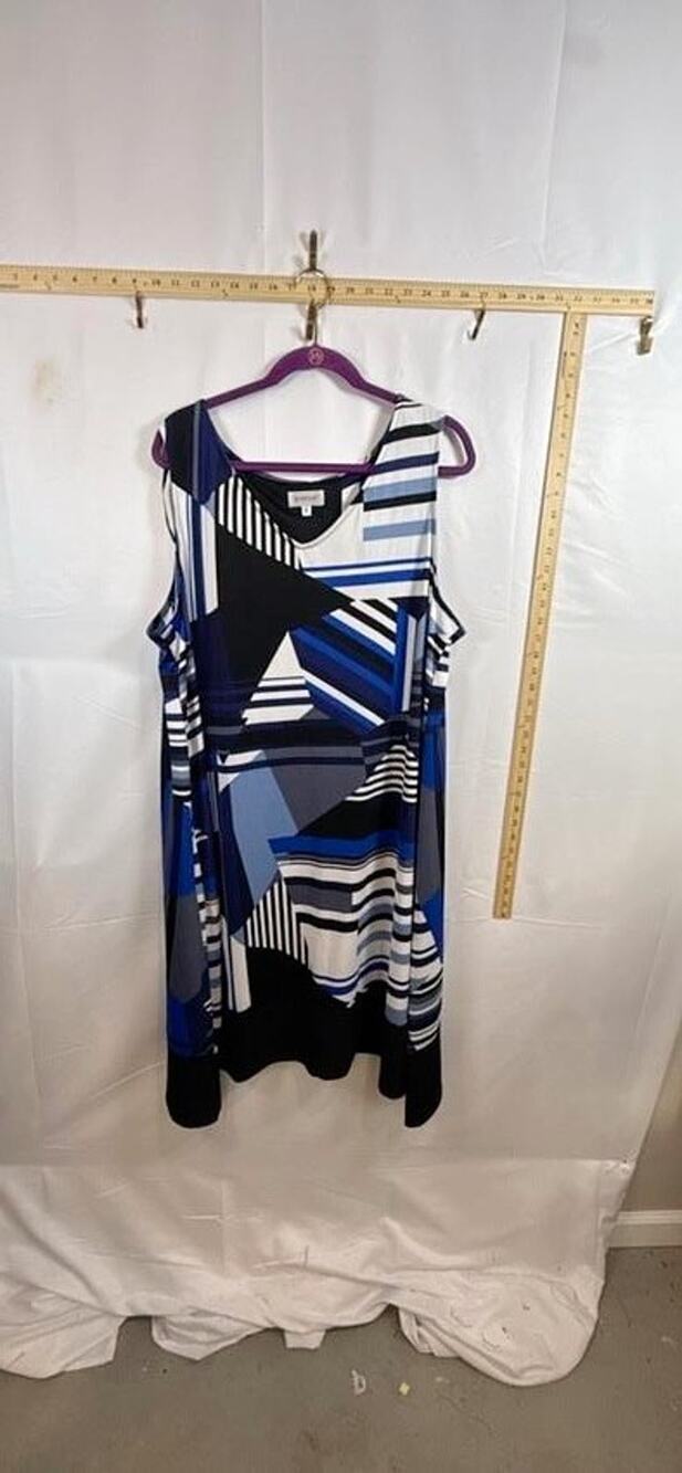 VINTAGE AVENUE Womens Plus Size 22/24 Dress Sleeveless Geometric Abstract USA